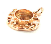 Rose Gold Pendant Blank Base Setting Necklace Blank Mountings Rose Gold Plated Brass (10 mm Blank ) G6439