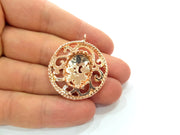 Rose Gold Pendant Blank Base Setting Necklace Blank Mountings Rose Gold Plated Brass (18x13 mm Blank ) G6444