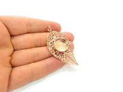 Rose Gold Pendant Blank Base Setting Necklace Blank Mountings Rose Gold Plated Brass (16 mm Blank ) G6448
