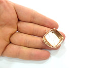 Rose Gold Pendant Blank Base Setting Necklace Blank Mountings Rose Gold Plated Brass (22 mm Square Blank ) G6449