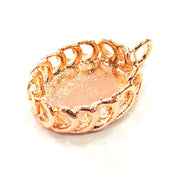 Rose Gold Pendant Blank Base Setting Necklace Blank Mountings Rose Gold Plated Brass (18x13 mm Blank ) G6452