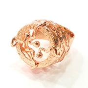 Rose Gold Ring Blank Base Bezel Settings Cabochon Base Mountings Adjustable (20 mm blank) G6458