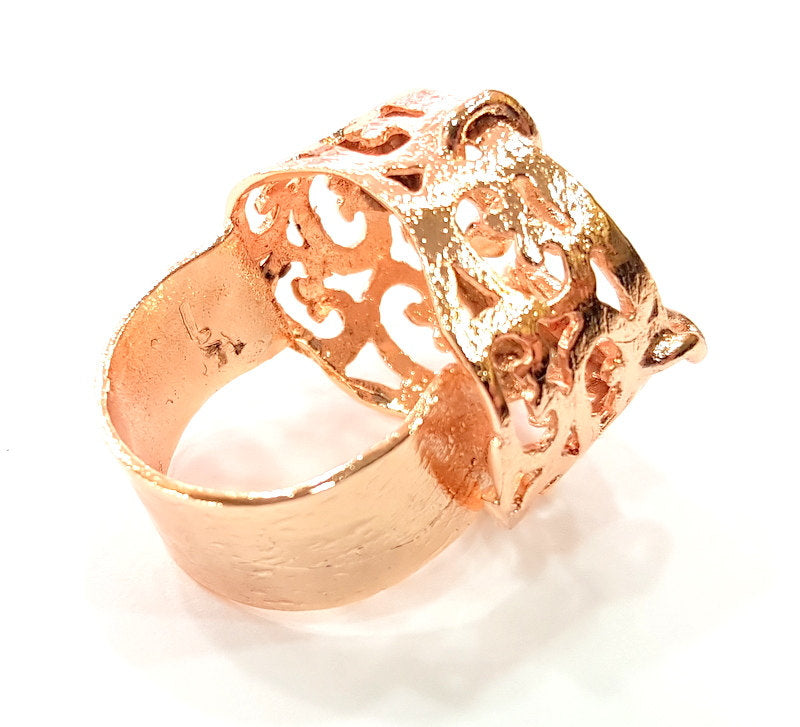 Rose Gold Ring Blank Base Bezel Settings Cabochon Base Mountings Adjustable (20 mm blank) G6458