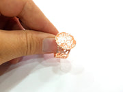 Rose Gold Ring Blank Base Bezel Settings Cabochon Base Mountings Adjustable (20 mm blank) G6459