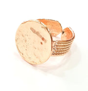 Rose Gold Ring Blank Base Bezel Settings Cabochon Base Mountings Adjustable (15 mm blank) G6462