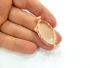 Rose Gold Pendant Blank Base Setting Necklace Blank Mountings Rose Gold Plated Brass (30x16 mm Blank ) G6467