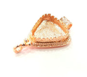 Rose Gold Pendant Blank Base Setting Necklace Blank Mountings Rose Gold Plated Brass (15 mm Triangle Blank ) G6467