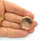 Rose Gold Pendant Blank Base Setting Necklace Blank Mountings Rose Gold Plated Brass (25 mm Blank ) G6476