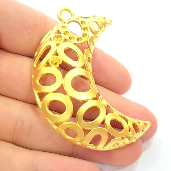 Gold Plated Large Moon Pendants (68x27mm)  G6206