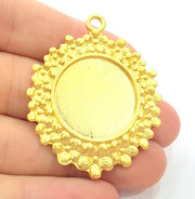 Gold Plated Pendant Blank (50x40mm)  G6207