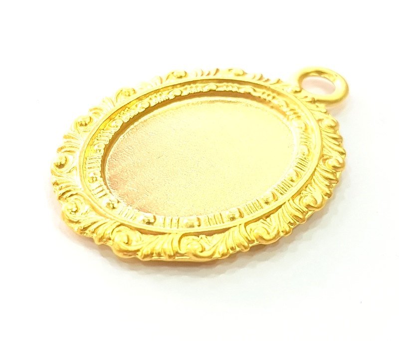 Gold Plated Pendant Blank (30x22mm blank)  G6211