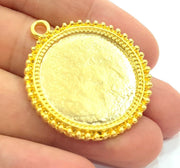Gold Plated Pendant Blank (28mm blank)  G6212