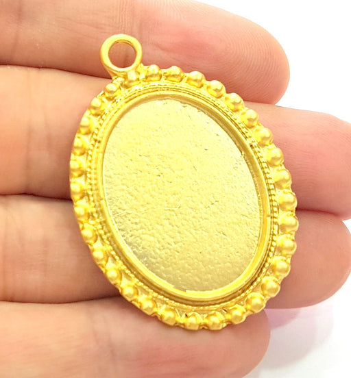 Gold Plated Pendant Blank (30x22mm blank)  G6213