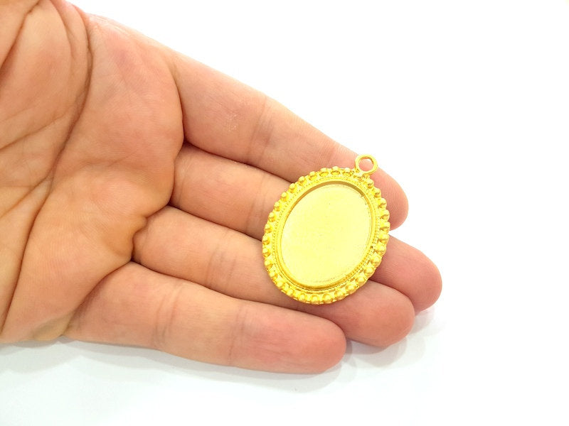 Gold Plated Pendant Blank (30x22mm blank)  G6213