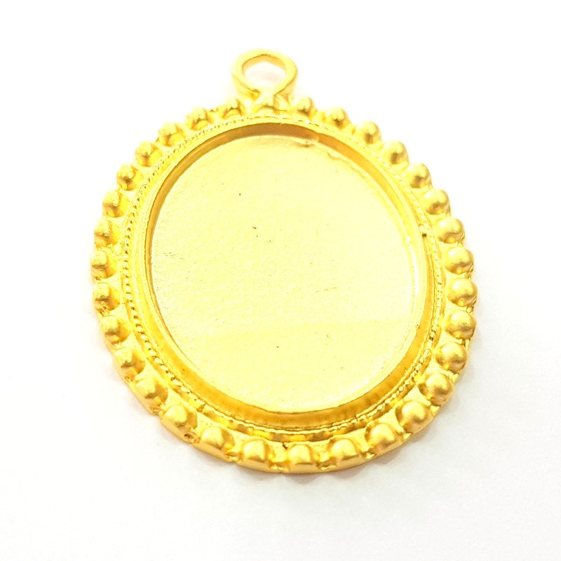 Gold Plated Pendant Blank (30x22mm blank)  G6213