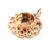 Rose Gold Pendant Blank Base Setting Necklace Blank Mountings Rose Gold Plated Brass (10 mm Blank ) G6483