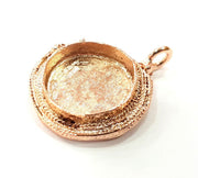 Rose Gold Pendant Blank Base Setting Necklace Blank Mountings Rose Gold Plated Brass (20 mm Blank ) G6484