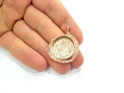 Rose Gold Pendant Blank Base Setting Necklace Blank Mountings Rose Gold Plated Brass (20 mm Blank ) G6484