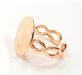 Rose Gold Ring Blank Base Bezel Settings Cabochon Base Mountings Adjustable (15 mm blank) G6499