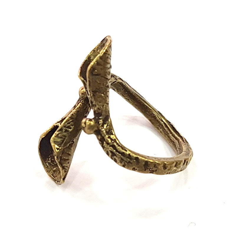 Antique Bronze Ring Blank Base Bezel Settings Cabochon Base Mountings Adjustable  (5mm blank ) Antique Bronze Plated Brass G6504