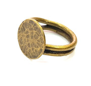 Antique Bronze Ring Blank Base Bezel Settings Cabochon Base Mountings Adjustable  (15mm blank ) Antique Bronze Plated Brass G6513