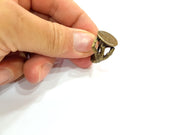 Antique Bronze Ring Blank Base Bezel Settings Cabochon Base Mountings Adjustable  (15mm blank ) Antique Bronze Plated Brass G6515