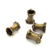 4 Brass tube findings in antique bronze color G6516
