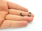 4 Brass tube findings in antique bronze color G6516