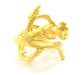 Gold Ring Blank Ring Settings Ring Bezel Base Cabochon Mountings Adjustable  (8mm blank ) Gold Plated Brass G6518