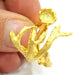 Gold Ring Blank Ring Settings Ring Bezel Base Cabochon Mountings Adjustable  (8mm blank ) Gold Plated Brass G6518