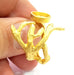 Gold Ring Blank Ring Settings Ring Bezel Base Cabochon Mountings Adjustable  (10mm blank ) Gold Plated Brass G6519