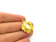 Gold Pendant Blank Base Setting Necklace Blank Mountings Gold Plated Brass (10 mm blank) G6530