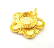 Gold Pendant Blank Base Setting Necklace Blank Mountings Gold Plated Brass (10 mm blank) G6530