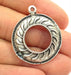 4 Silver Charms Antique Silver Plated Charms (30mm)  G6543
