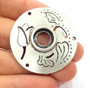 Silver Pendant Oxidized Silver Tribal Pendants Antique Silver Plated Pendants (42mm)  G6546