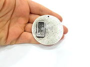 Silver Pendant Oxidized Silver Tribal Pendants Antique Silver Plated Pendants (58mm)  G6547