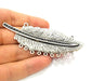 Silver Pendant Oxidized Silver Leaf Pendants Antique Silver Plated Pendants (93x28mm)  G6554