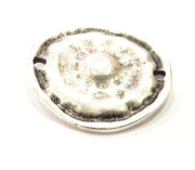 2 Silver Connector Oxidized Silver Pendants Antique Silver Plated Pendants (30mm)  G6555