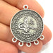 2 Silver Pendant Oxidized Silver Ottoman Pendants Antique Silver Plated Pendants (27mm)  G6558