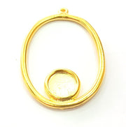 2 pcs Gold Plated Blank Earring Component Pendants (45x30mm)  G6221