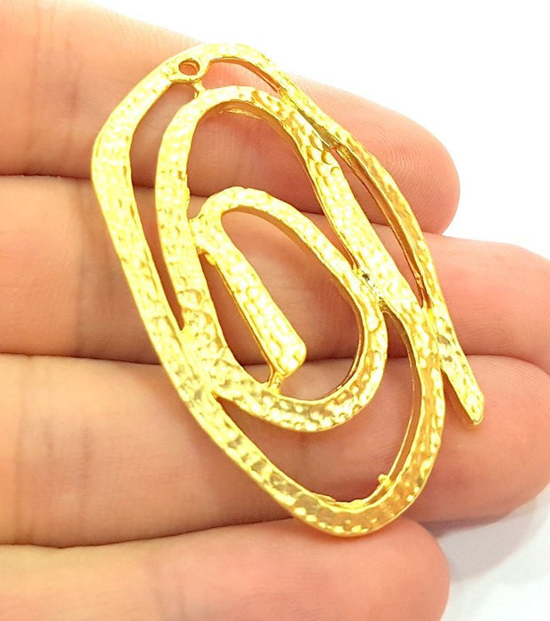 2 Spiral Pendant Gold Plated Pendants (53x31mm)  G6222