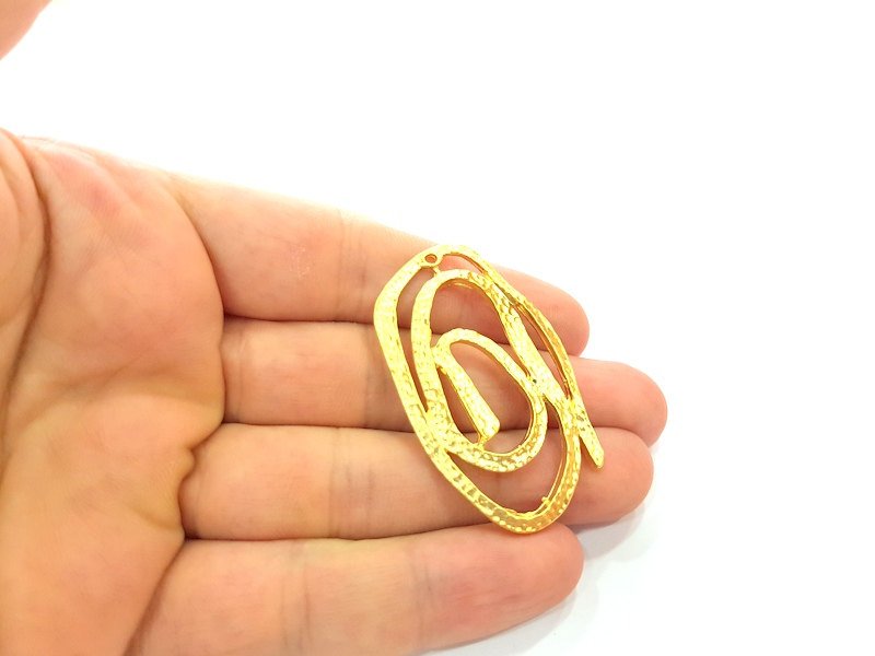 2 Spiral Pendant Gold Plated Pendants (53x31mm)  G6222