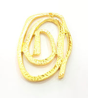 2 Spiral Pendant Gold Plated Pendants (53x31mm)  G6222