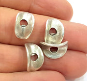 10 Pcs Antique Silver Plated Round Connector Charms (15x10mm)  G6590