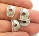 10 Pcs Antique Silver Plated Round Connector Charms (15x10mm)  G6590