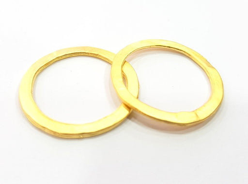 4 Gold Plated Circle Round Connector Pendants (29mm)  G6591