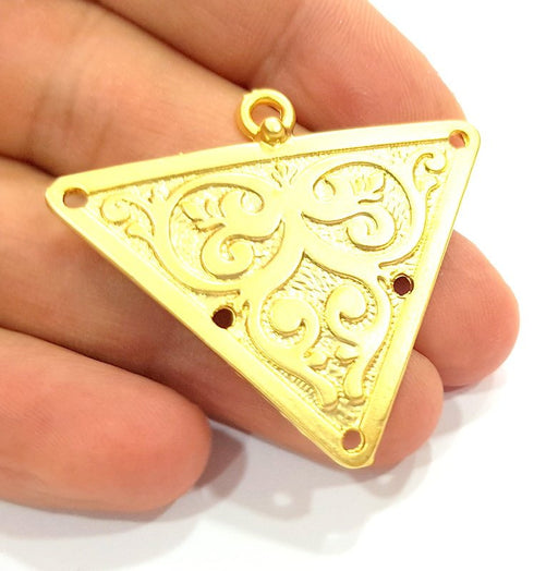 Gold Pendant Triangle Pendants Gold Plated Pendant (45x40mm)  G6593