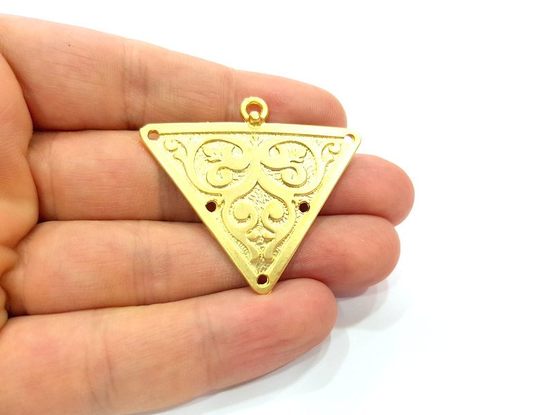 Gold Pendant Triangle Pendants Gold Plated Pendant (45x40mm)  G6593