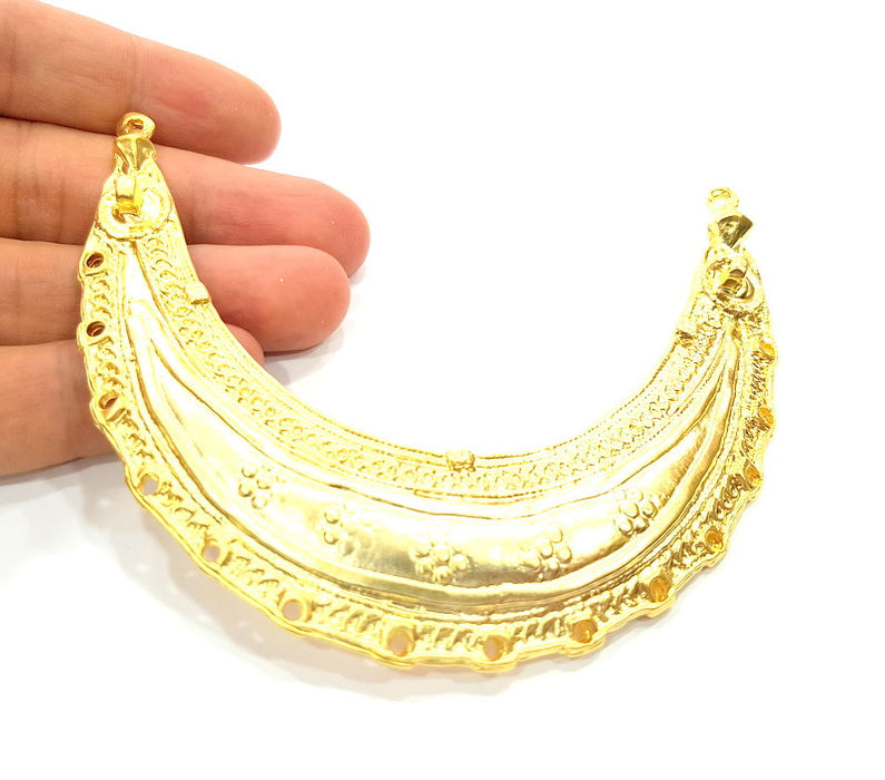 Gold Necklace Bar Pendant Collar Gold Plated Pendant (107x27mm)  G6596