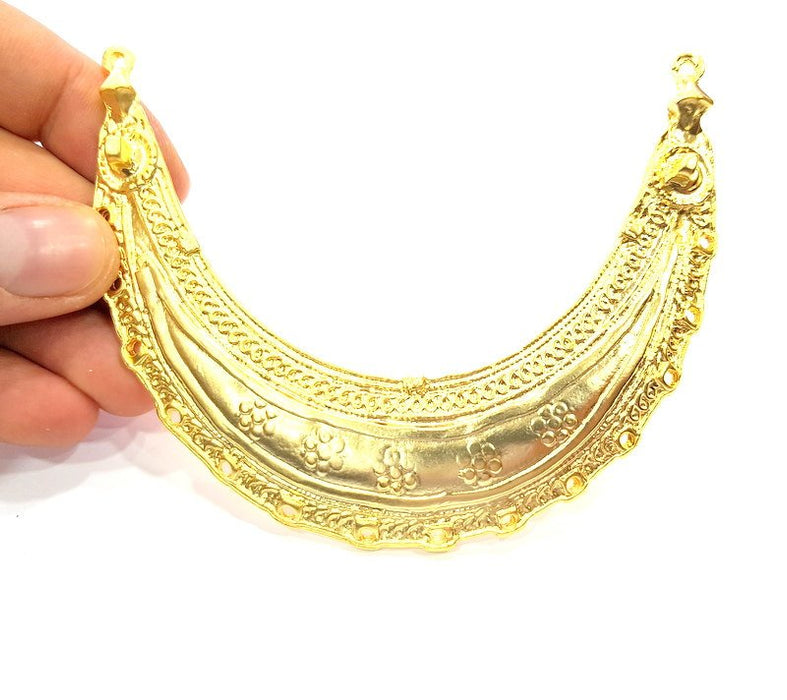 Gold Necklace Bar Pendant Collar Gold Plated Pendant (107x27mm)  G6596